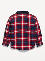 Microfleece-Lined Pocket Flannel Shirt for Toddler Boys