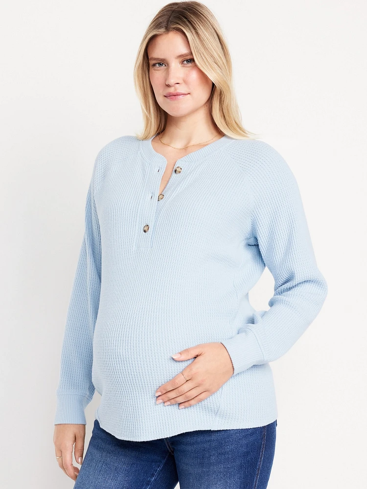 Maternity Waffle Henley