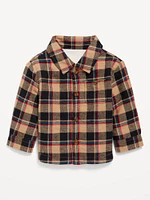 Flannel Buttoned Utility Pocket Shacket for Baby