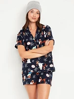 Flannel Pajama Short Set