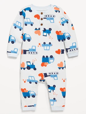 Long-Sleeve Henley One-Piece for Baby