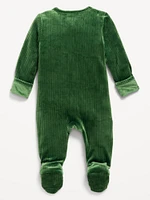 Velour 2-Way-Zip Sleep & Play Footed One-Piece for Baby