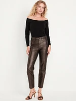 High-Waisted Shine OG Straight Ankle Jeans