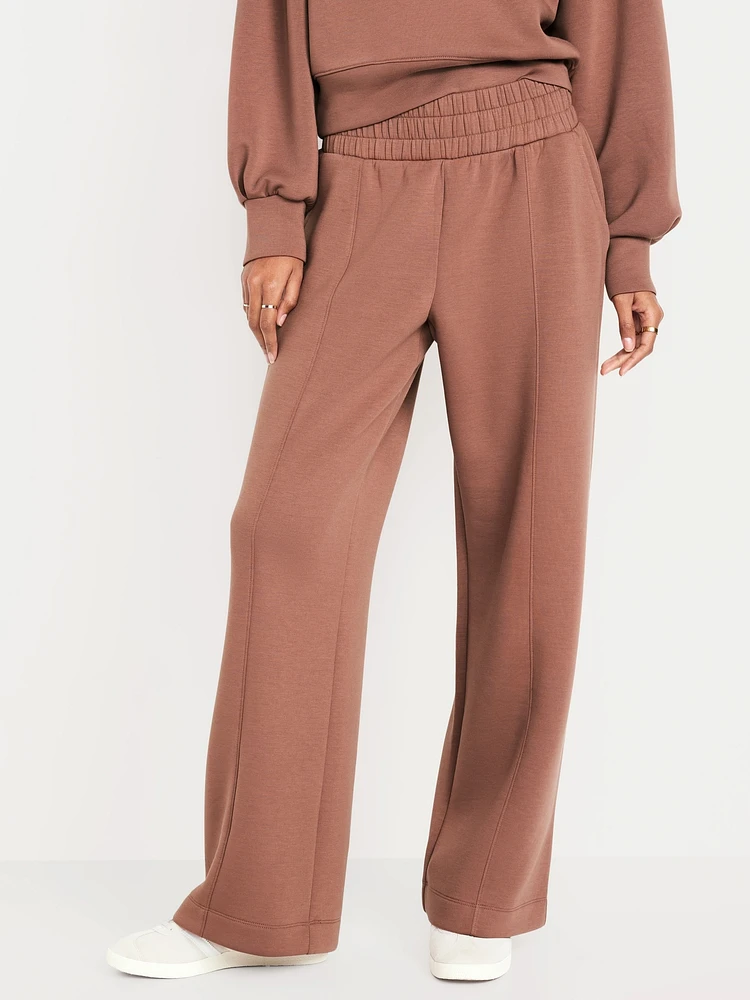 High-Waisted Bounce Fleece Wide-Leg Pants