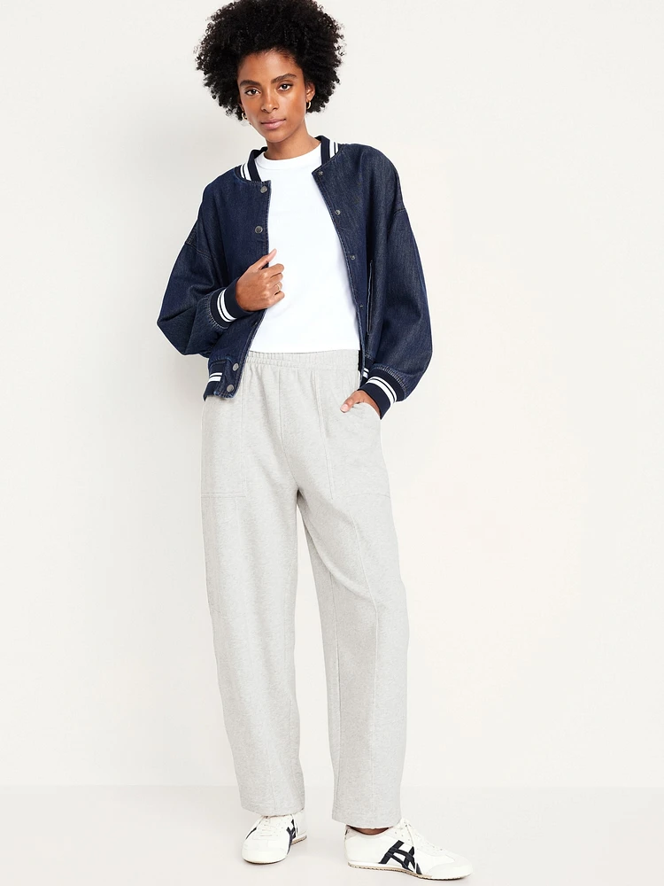 Extra High-Waisted SoComfy Seamed Barrel-Leg Sweatpants