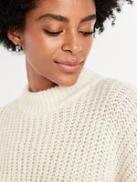 Loose Shaker-Stitch Tunic Sweater