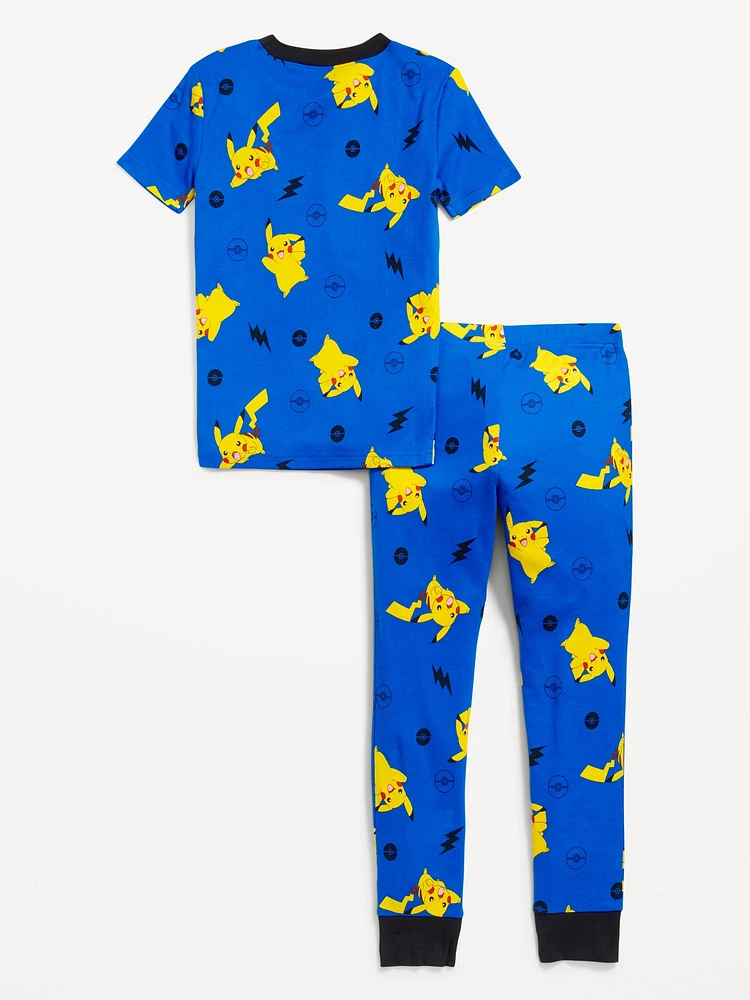 Gender-Neutral Licensed Graphic Snug-Fit Pajama Set for Kids