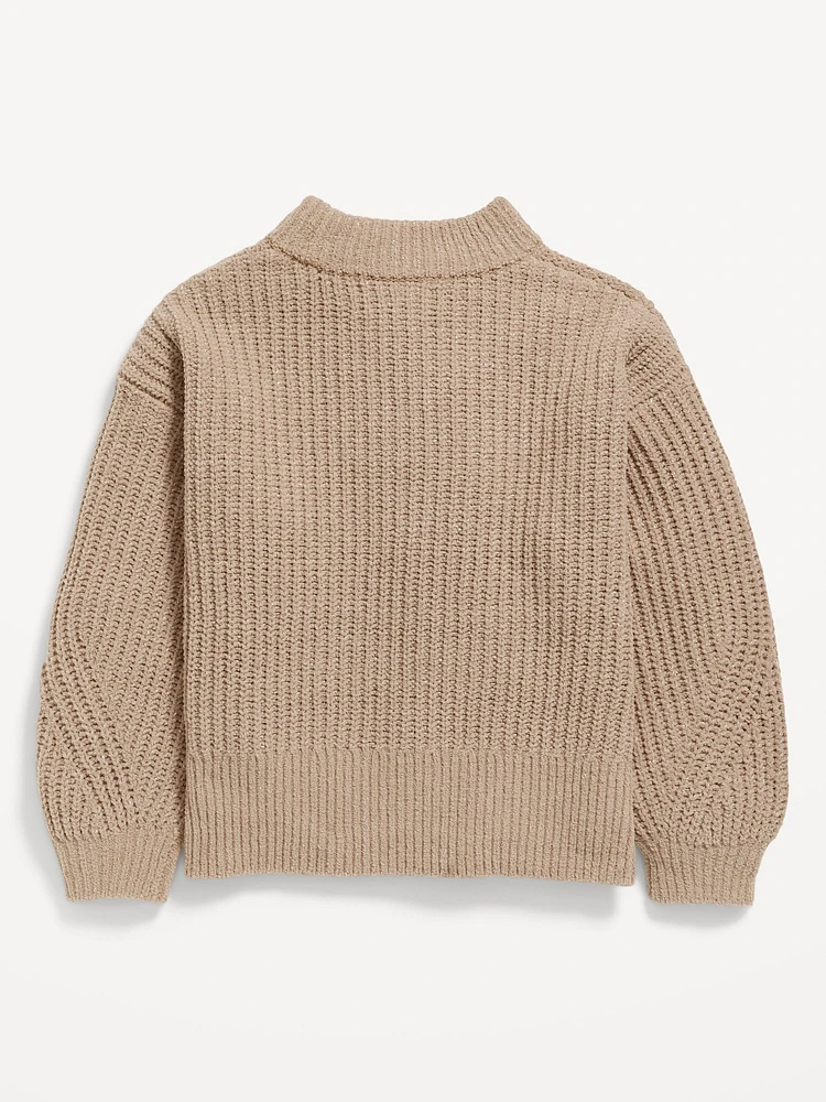 Cozy Mock-Neck Chenille Sweater for Girls