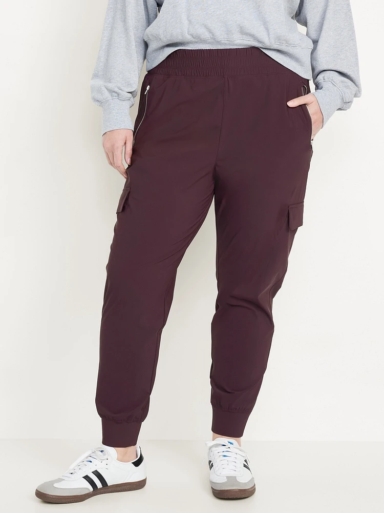 High-Waisted SleekTech Cargo Joggers