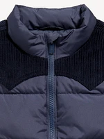 Quilted Corduroy-Trim Vest for Toddler Boys