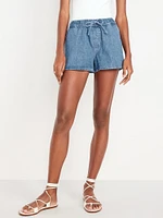 High-Waisted Baggy Jean Shorts -- 3-inch inseam