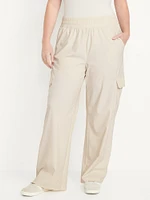 High-Waisted SleekTech Wide-Leg Cargo Pants