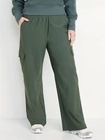 High-Waisted SleekTech Wide-Leg Cargo Pants