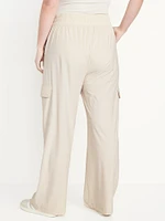 High-Waisted SleekTech Wide-Leg Cargo Pants