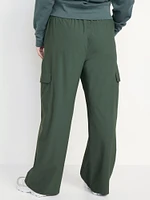 High-Waisted SleekTech Wide-Leg Cargo Pants