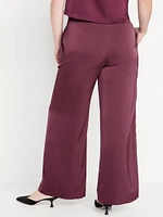 High-Waisted Satin Super Wide-Leg Pants