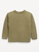 Oversized Pocket Henley Sweater for Toddler Boys