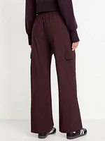 High-Waisted SleekTech Wide-Leg Cargo Pants