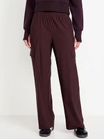 High-Waisted SleekTech Wide-Leg Cargo Pants