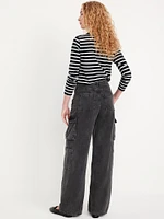 Mid-Rise Baggy Wide-Leg Cargo Jeans