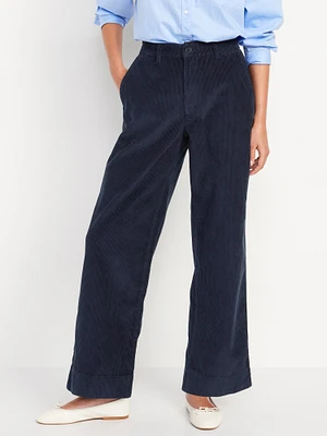 High-Waisted Corduroy Wide-Leg Pants