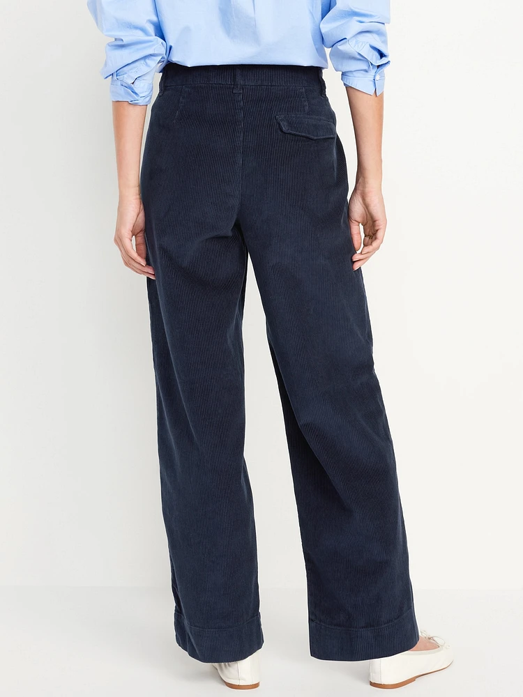 High-Waisted Corduroy Wide-Leg Pants