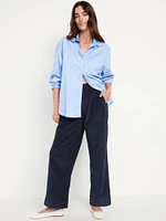 High-Waisted Corduroy Wide-Leg Pants