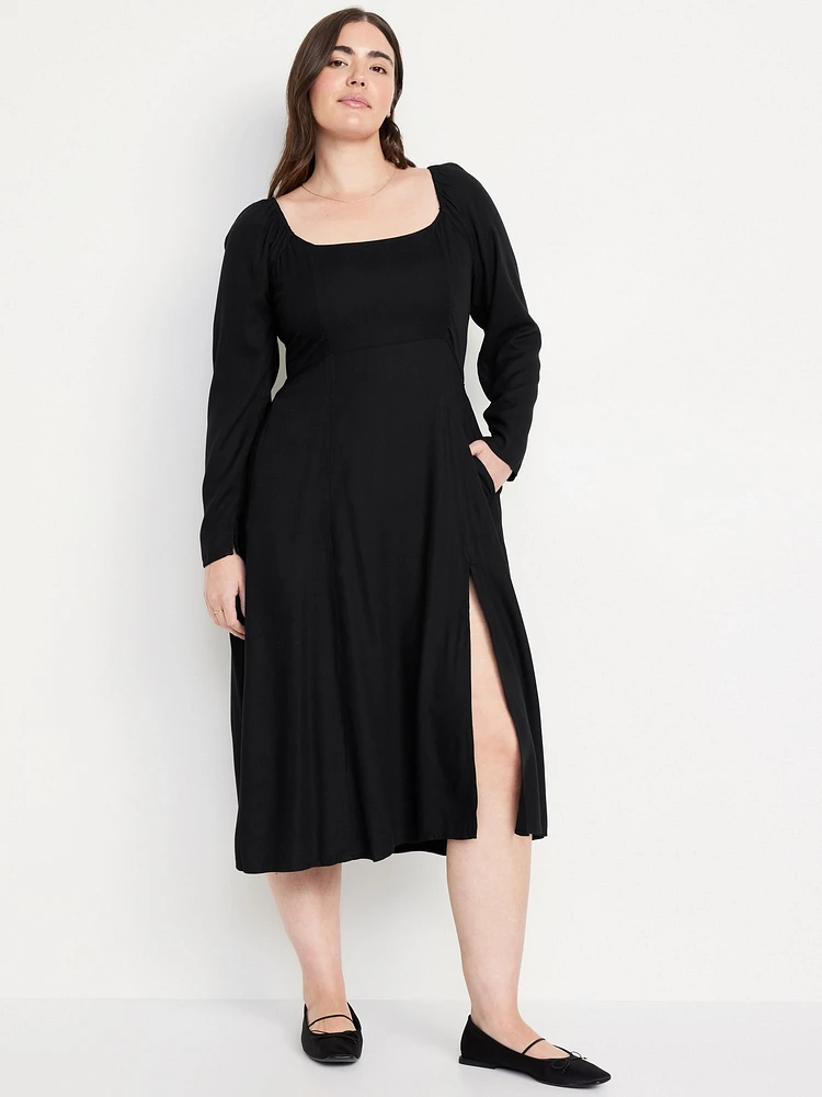 Fit & Flare Crepe Dress