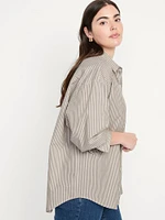 Oversized Button-Down Boyfriend Shirt