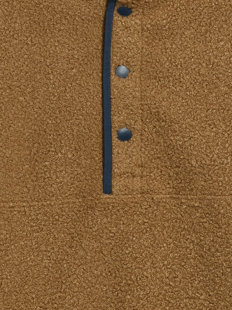 Bouclé Sherpa Quarter-Snap Pullover