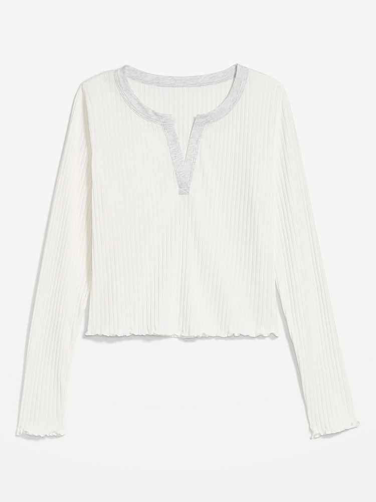 Ribbed Pajama Top