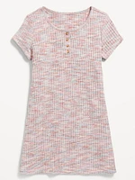 Short-Sleeve Henley Dress for Girls