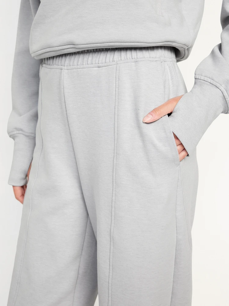 High-Waisted Dynamic Fleece Barrel-Leg Pants