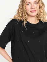 Oversized Crew-Neck Embellished T-Shirt