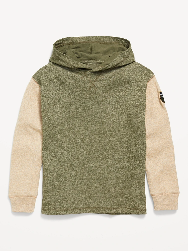 Cozy-Knit Long-Sleeve Hooded T-Shirt for Boys