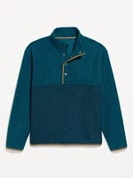 Bouclé Sherpa Quarter-Snap Pullover