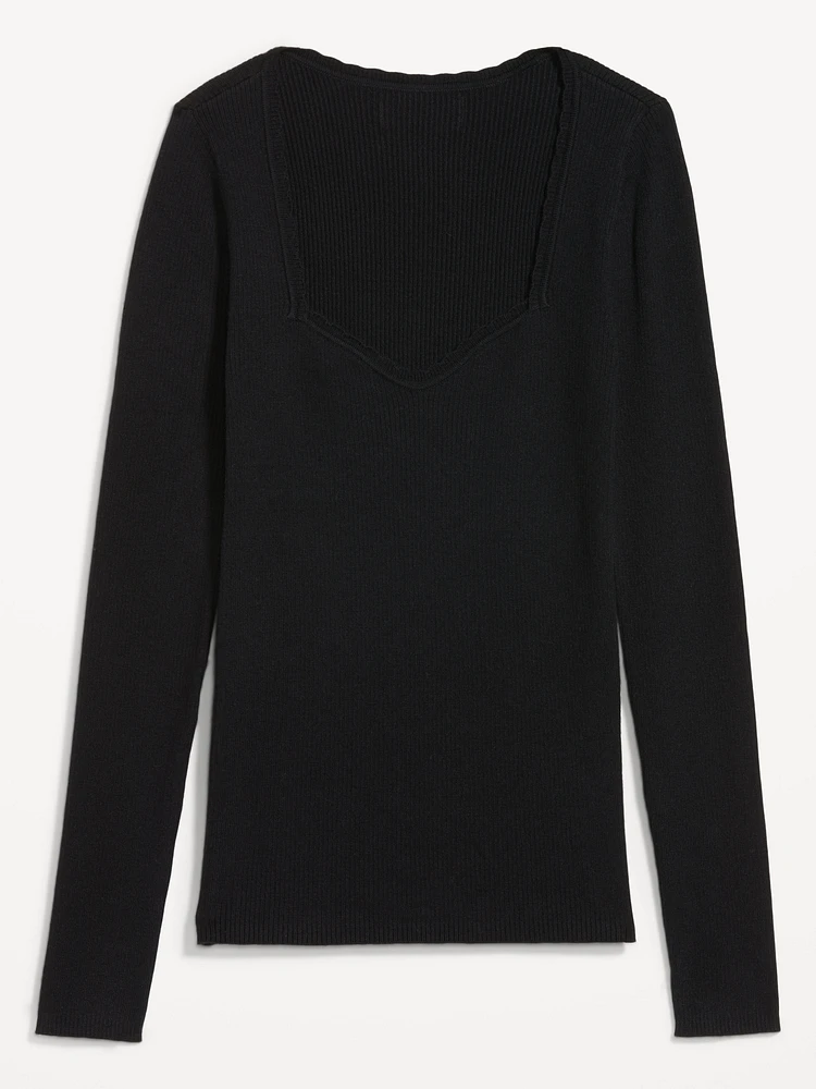 Long-Sleeve Ribbed Sweater