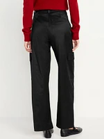 Extra-High Waisted Cargo Barrel Wide-Leg Pants