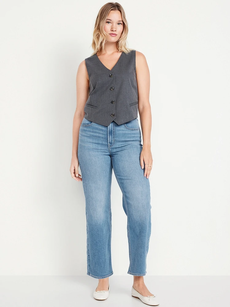 High-Waisted Wow Crop Wide-Leg Jeans