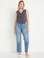 High-Waisted Wow Crop Wide-Leg Jeans