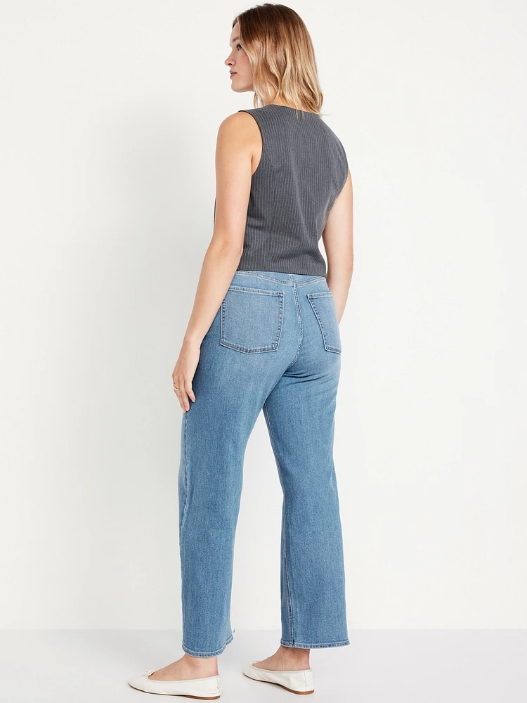 High-Waisted Wow Crop Wide-Leg Jeans