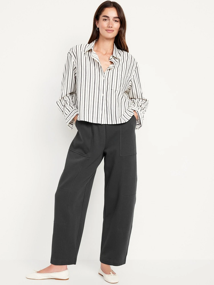 Extra High-Waisted SoComfy Seamed Barrel-Leg Sweatpants