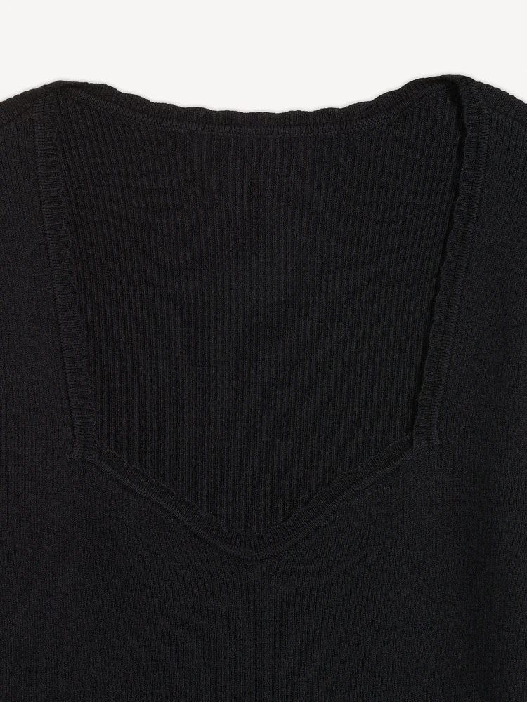 Long-Sleeve Ribbed Sweater