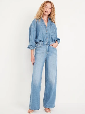 High-Waisted Baggy Wide-Leg Jeans