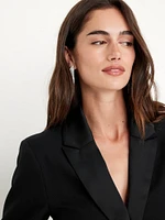 Satin Lapel Tuxedo Blazer