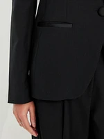 Satin Lapel Tuxedo Blazer