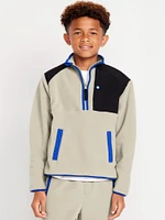 Oversized Microfleece Quarter-Zip Sweater for Boys