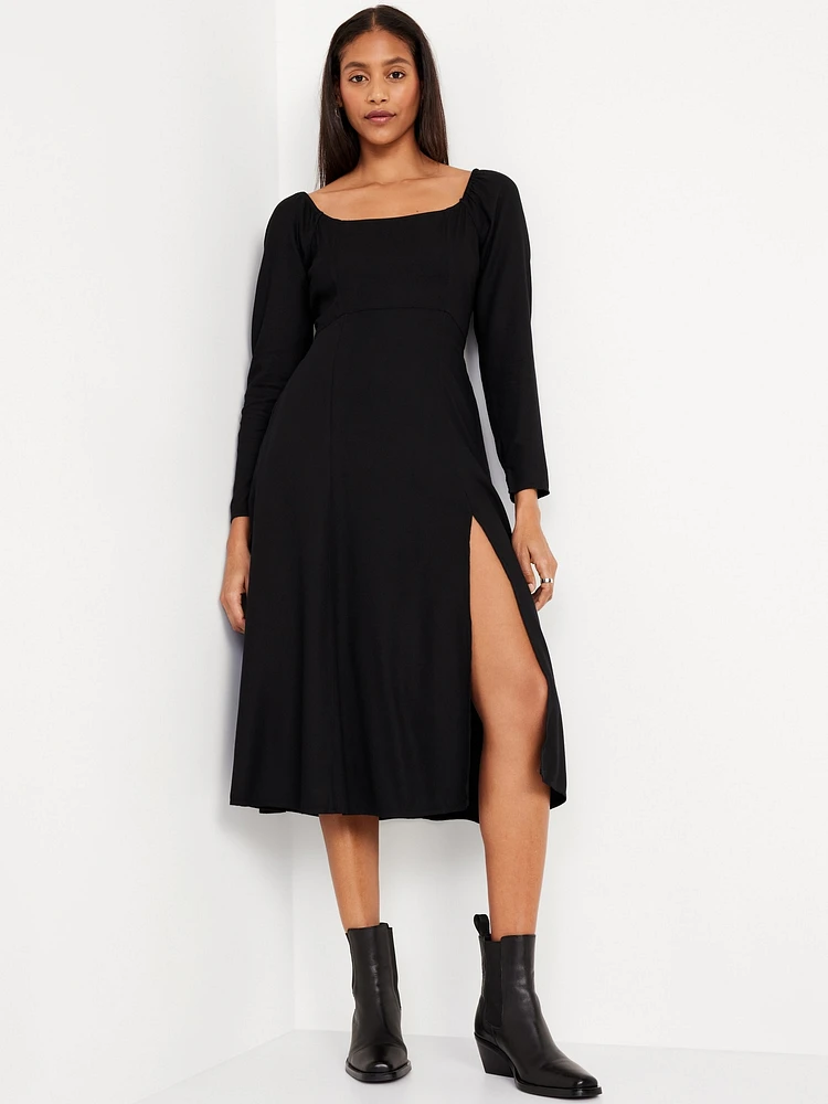 Fit & Flare Crepe Dress