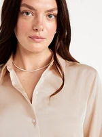 Classic Button-Down Satin Shirt