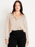 Classic Button-Down Satin Shirt